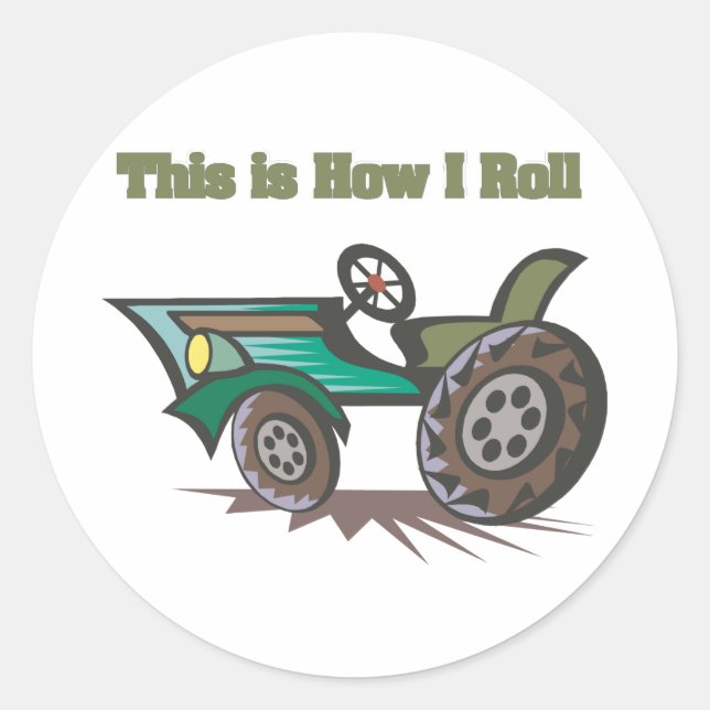 Sticker Rond Comment faire rouler (tracteur) (Devant)