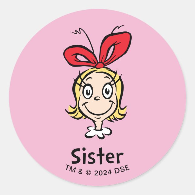 Sticker Rond Comment Grinch Stol Christmas | Grinch Sister (Devant)