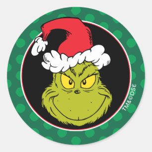 Sticker Rond Comment Grinch Stol Christmas   Naughty Grinch