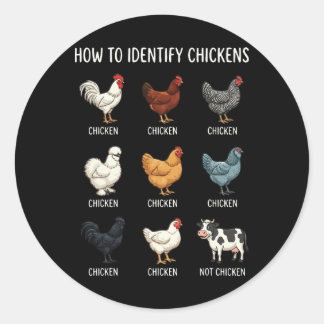 Sticker Rond Comment identifier les poules 