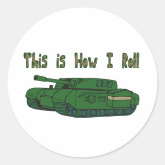 Sticker Rond Comment je marche (char militaire)