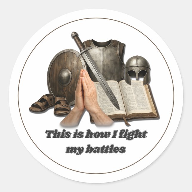 Sticker Rond Comment je mène mes batailles (Devant)
