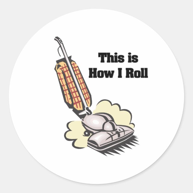 Sticker Rond Comment je roule (aspirateur) (Devant)