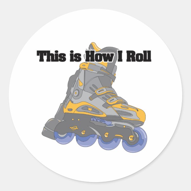 Sticker Rond Comment je roule (lames à roulettes/patins en lign (Devant)
