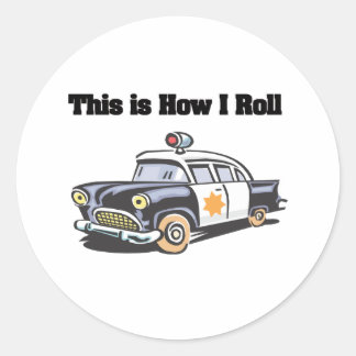 Sticker Rond Comment je roule (Police/Cop Car)