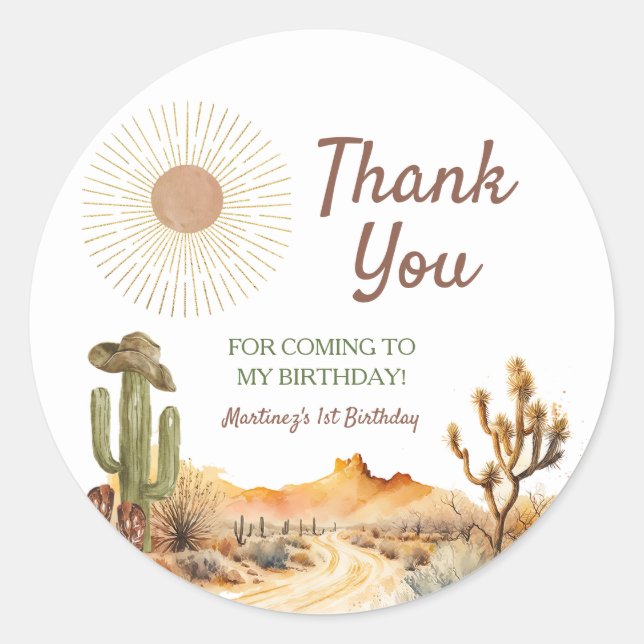 Sticker Rond Comment L'Occident Était Un Merci Cowboy Anniversa (Devant)