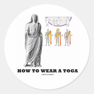 Sticker Rond Comment Porter Un Toga (Instructions Sur Les Vêtem