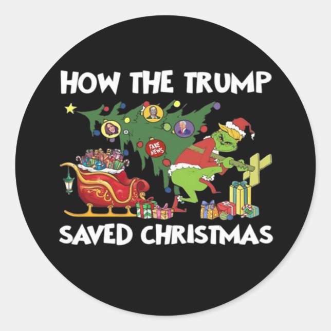 Sticker Rond Comment Trump a sauvé Noël (Devant)