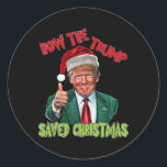 Sticker Rond Comment Trump a sauvé Noël Drôle Trump Christma<br><div class="desc">Comment Trump a sauvé Noël drôle Trump Noël 1</div>