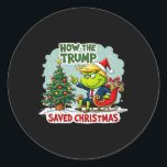 Sticker Rond Comment Trump a sauvé Noël Drôle Trump Christma<br><div class="desc">Comment Trump a sauvé Noël drôle Trump Noël 2024 7</div>