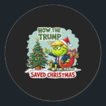 Sticker Rond Comment Trump a sauvé Noël Drôle Trump Christma<br><div class="desc">Comment Trump a sauvé Noël drôle Trump Noël 2024 7</div>