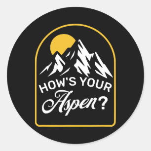 Sticker Rond Comment va votre blague drôle d'Aspen Colorado Ski