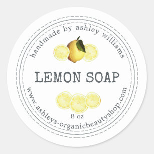 Sticker Rond Commerce bio au savon de citron fait main