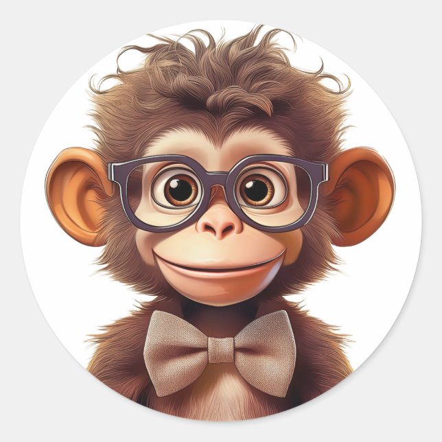 Sticker Rond Commerce de singes (Devant)