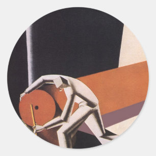 Sticker Rond Commerce vintage, Tissus Art Déco et Textiles