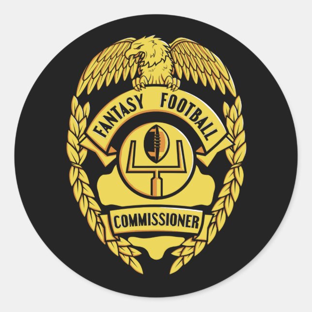 Sticker Rond Commissaire Imaginaire au football (Devant)