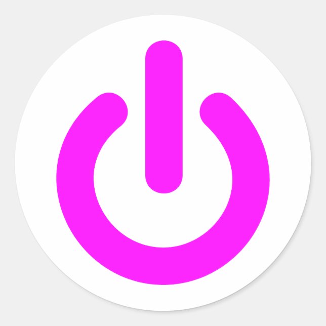 Sticker Rond Commutateur d'alimentation rose (Devant)