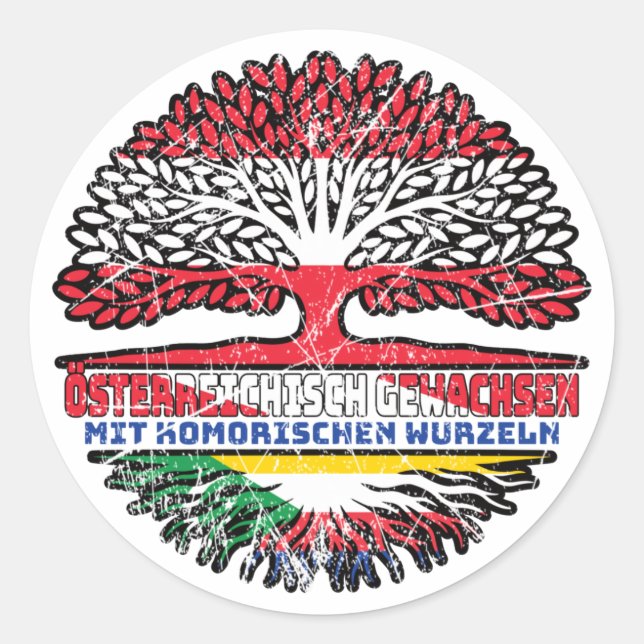 Sticker Rond Comores Autriche Arbre (Devant)