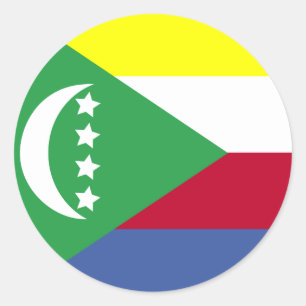 Sticker Rond Comores Drapeau de haute qualité