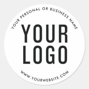 Sticker Rond Compagnie de logo d'entreprise personnalisée blanc