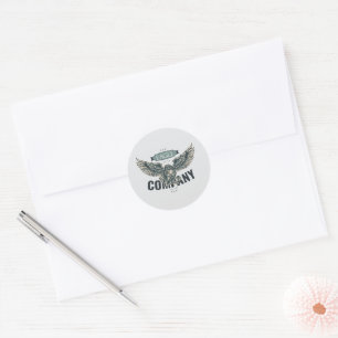 Sticker Rond Compagnie Retro Eagle Design Américain