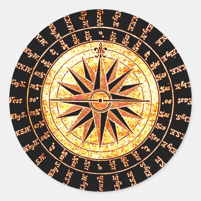 Sticker Rond Compas d'or modifié (Devant)