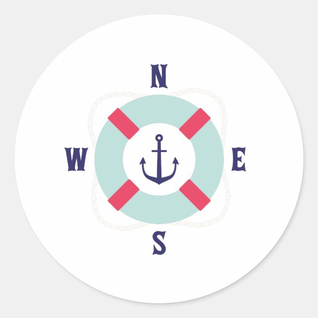 Sticker Rond Compas Lifesaver (Devant)
