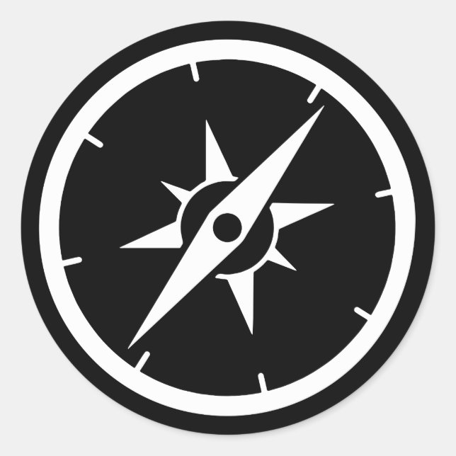 Sticker Rond Compas noir (Devant)