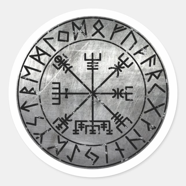 Sticker Rond Compas viking Vegvisir (Devant)