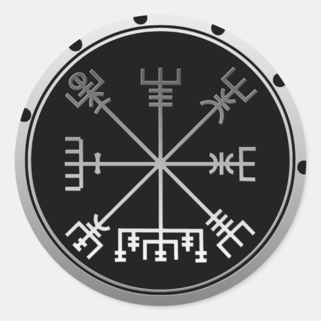Sticker Rond Compas viking Vegvisir (Devant)