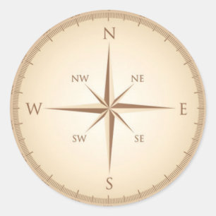 Sticker Rond Compas vintage