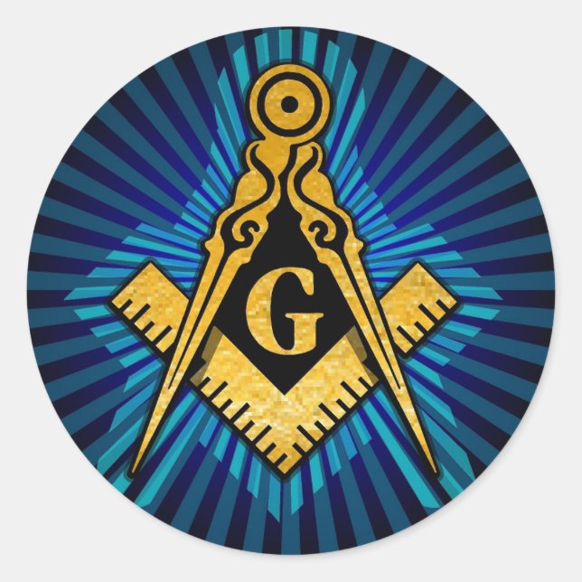 Sticker Rond Compass et Carré maçonnique (Devant)