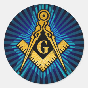 Sticker Rond Compass et Carré maçonnique