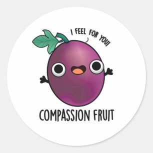 Sticker Rond Compassion Fruit Funky Passion Fruit Pun