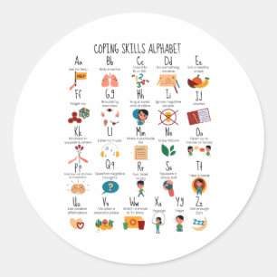 Sticker Rond Compétences Alphabet Conseiller scolaire Santé men