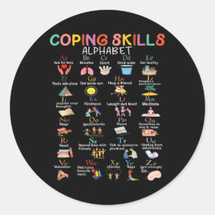 Sticker Rond Compétences d'adaptation Alphabet Sensibilisation 