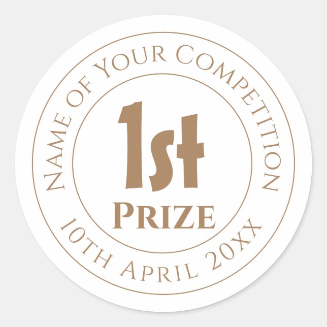Sticker Rond Competition 1st Prize Trophy Award (Devant)