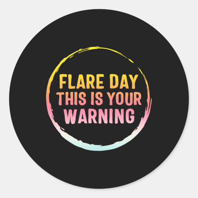 Sticker Rond Complexe de jour de flammes Sensibilisation au syn (Devant)