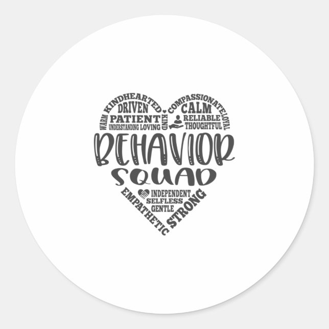 Sticker Rond Comportement, analyste comportemental, bcba (Devant)