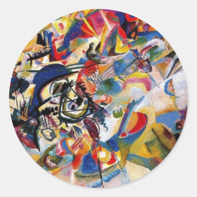 Sticker Rond Composition VII de Kandinsky (Devant)