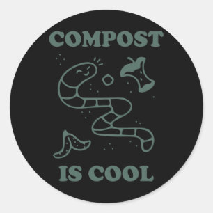 Sticker Rond Compostage Agricole Biologique - Compost Est Cool