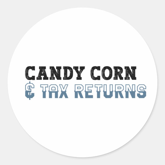 Sticker Rond Comptable amusant Halloween - Corn de bonbons (Devant)