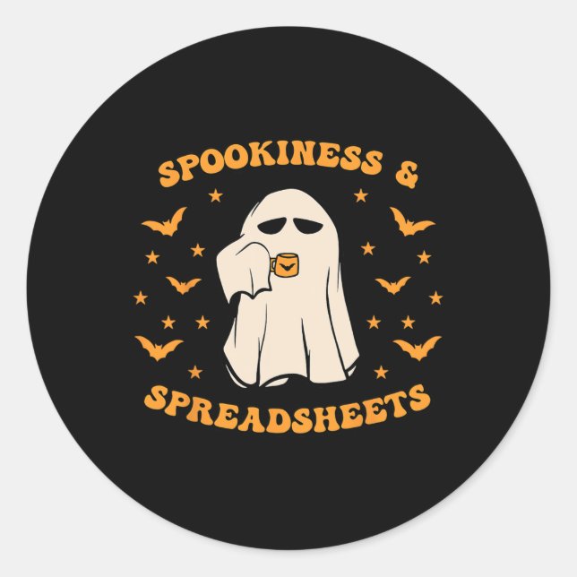 Sticker Rond Comptable D'Halloween B (Devant)