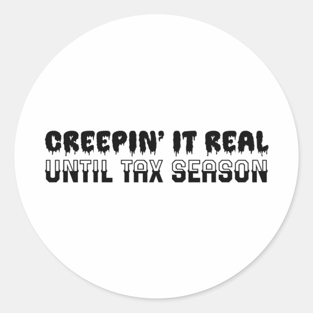Sticker Rond Comptable drôle Halloween - Creepin'It Real (Devant)