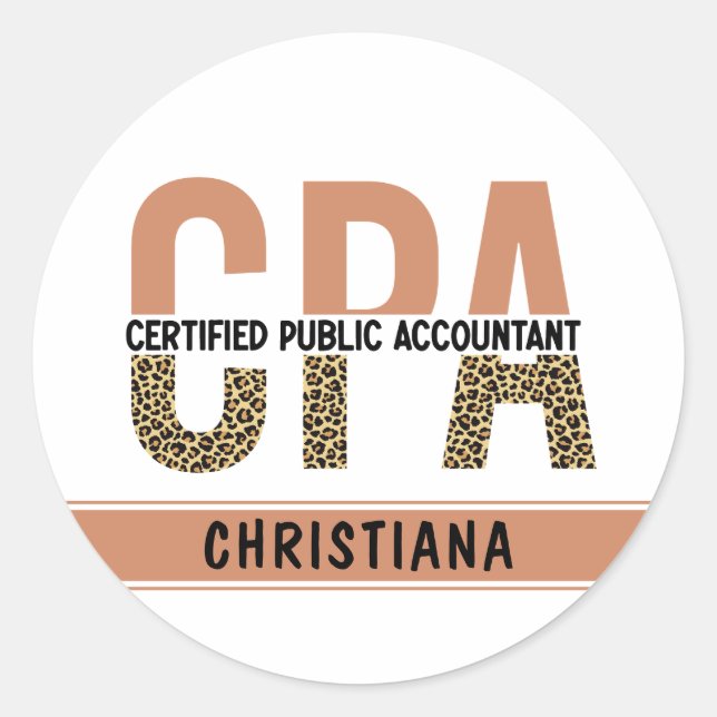 Sticker Rond Comptable public certifié CPA Leopard (Devant)