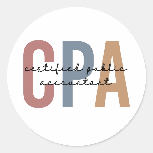 Sticker Rond Comptable public certifié Retro CPA (Devant)