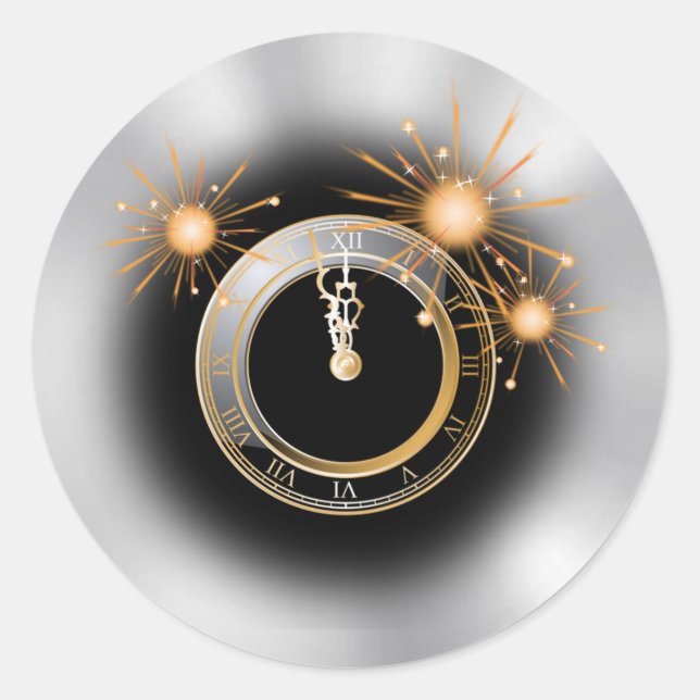 Sticker Rond Compte à rebours pour le nouvel an (Devant)