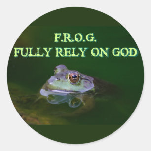 Sticker Rond Compter entièrement sur Dieu