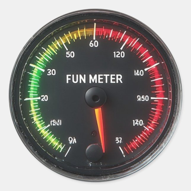 Sticker Rond Compteur de plaisir beaucoup trop excessif (Devant)