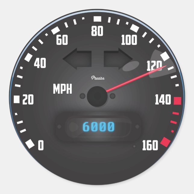 Sticker Rond Compteur de vitesse de voiture de course (Devant)